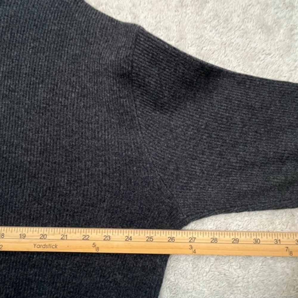 J. Jill V-Neck Charcoal Gray Wool Cashmere Sweater XL - Picture 6 of 8